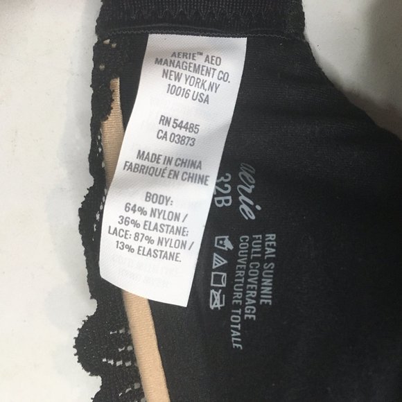 Aerie Lightly Lined Bra Black w/Lace - Picture 5 of 8